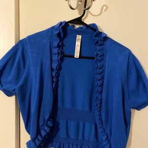 Short Sleeve Ruffled Cardigan